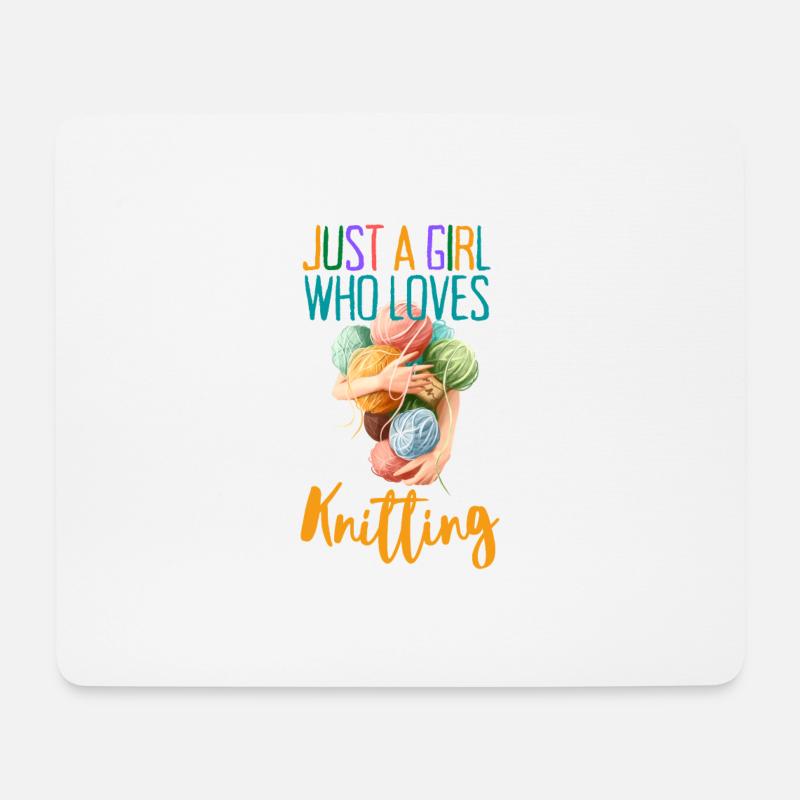 NUR EIN MÄDCHEN, DAS STRICKT LIEBT - Mousepad (Querformat) - Weiß