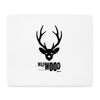 WILD WOOD STAG - BLACK - Mouse Pad (horizontal) - white - Front