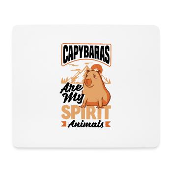 Capybara Nagetiere Capybaras sind meine Geisttiere - Mousepad (Querformat) - Weiß - Vorne