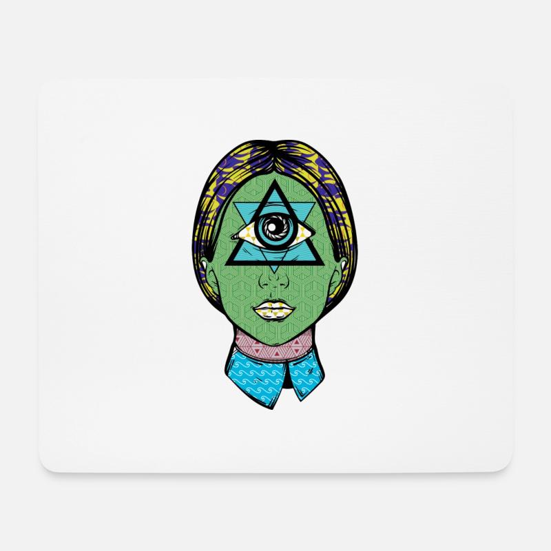 FACE WITH 3 EYES - Mouse Pad (horizontal) - white