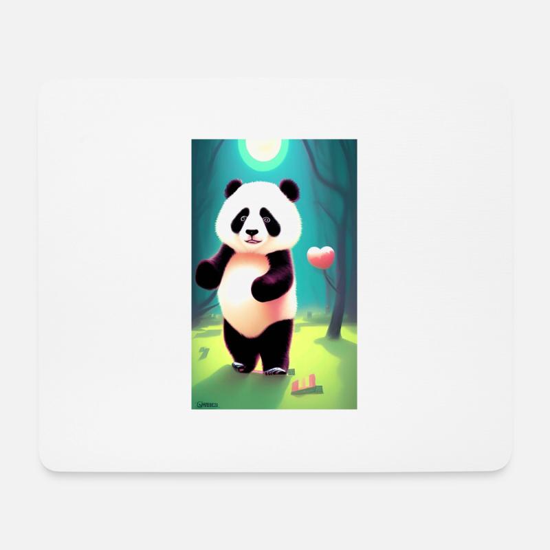 Panda cooles Porträt Zeichnung Nahaufnahme cool süß - Mousepad (Querformat) - Weiß