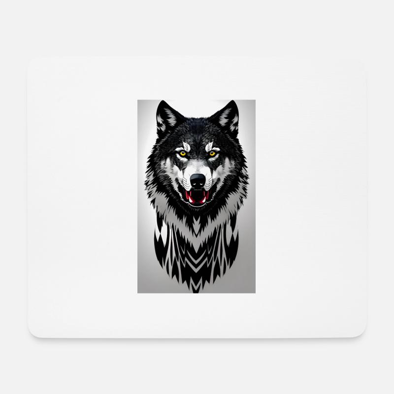 Wolf - Mousepad (Querformat) - Weiß