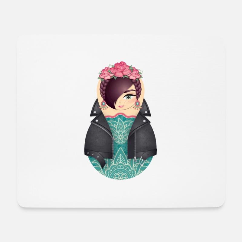 Matroschka Fina - Mousepad (Querformat) - Weiß