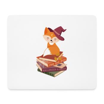 Fox on Halloween book pile - Mouse Pad (horizontal) - white - Front