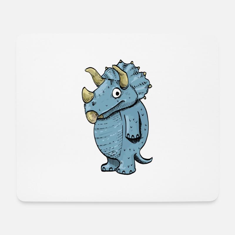 Triceratops - Mousepad (Querformat) - Weiß
