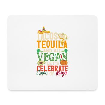 Tacos Tequila et tous végétaliens Célébrons Cinco - Tapis de souris (format paysage) - blanc - Devant