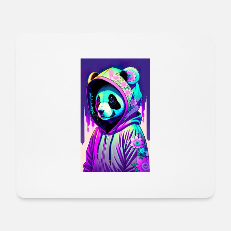 ARTWORK Panda Gangsta - Mousepad (Querformat) - Weiß