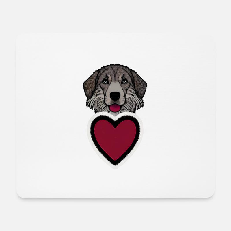 Hundeliebe - Mousepad (Querformat) - Weiß