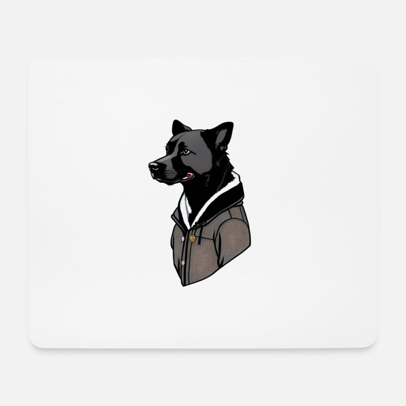 Cooler Hund - Mousepad (Querformat) - Weiß