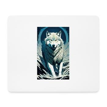 Wolf | Raubtier | Hund | Mystisch - Mousepad (Querformat) - Weiß - Vorne