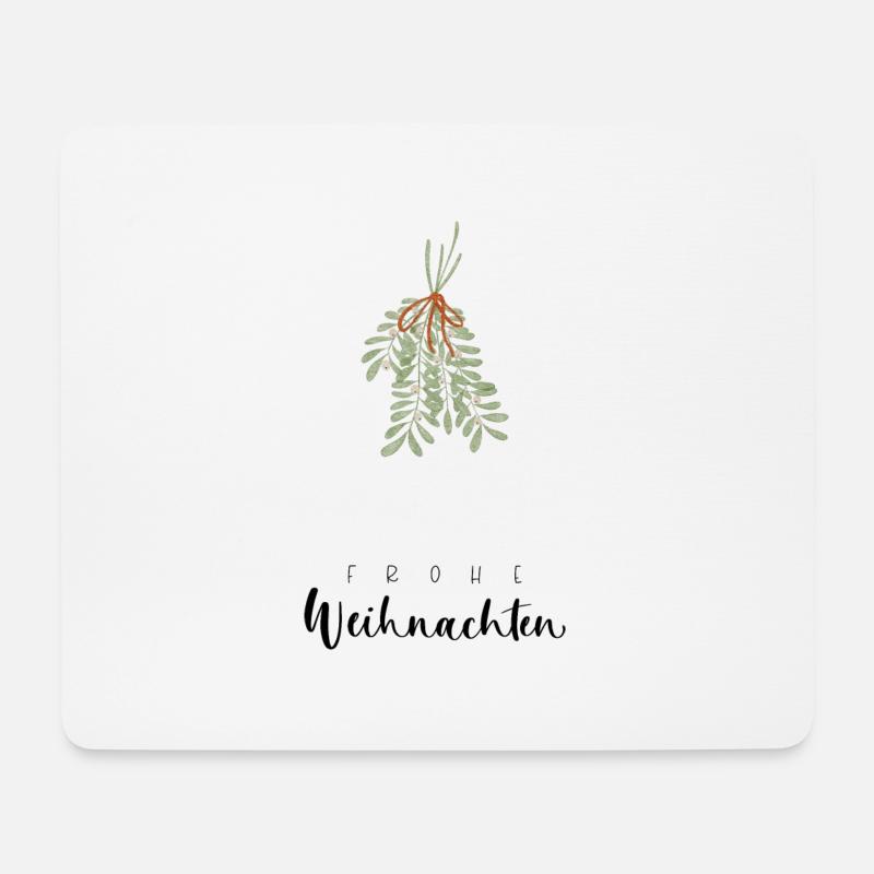 Frohe Weihnachten Mistelzweig - Mousepad (Querformat) - Weiß