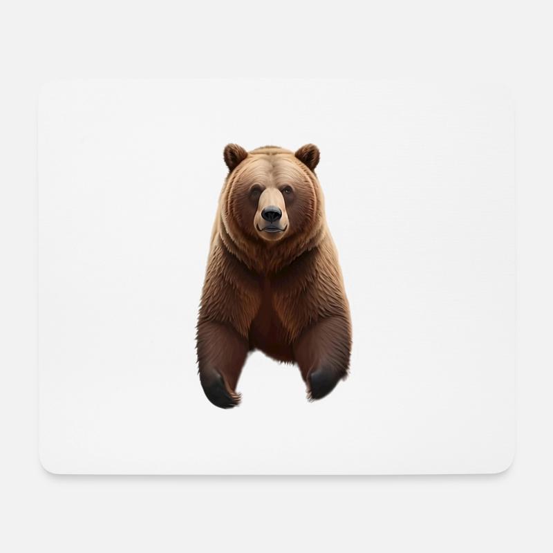 Braunbär - Mousepad (Querformat) - Weiß