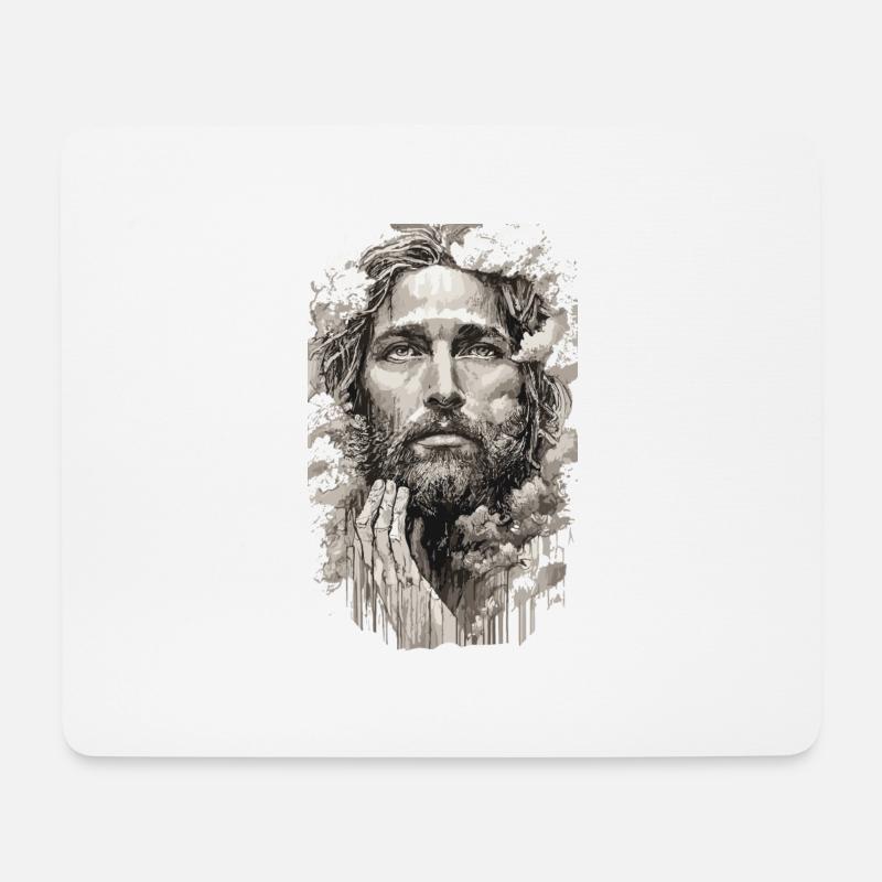 JESUS - Mousepad (Querformat) - Weiß