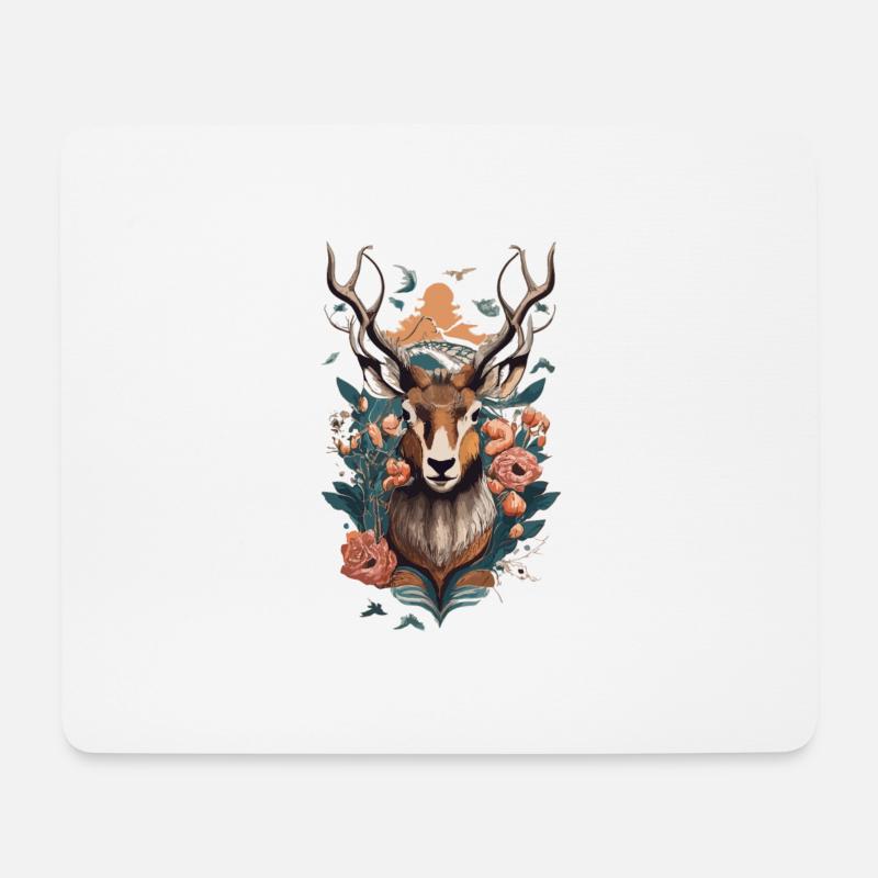 CERF - Tapis de souris (format paysage) - blanc