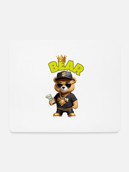 Teddy bear with money - Mouse Pad (horizontal) - white