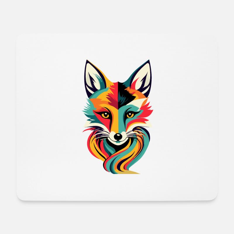 Fuchs Grafik Wald Natur Waldtiere Tiere Wildtiere - Mousepad (Querformat) - Weiß