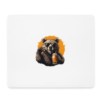 Bier Wie Macht der Bär Leer Trinkspruch Saufen - Mousepad (Querformat) - Weiß - Vorne