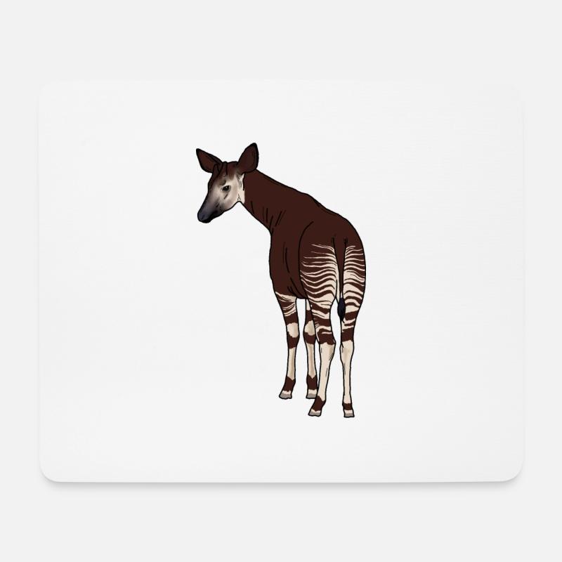 Okapi - Mousepad (Querformat) - Weiß