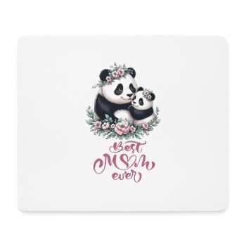 Meilleure maman jamais Panda amant Couronne florale I maman - Tapis de souris (format paysage) - blanc - Devant
