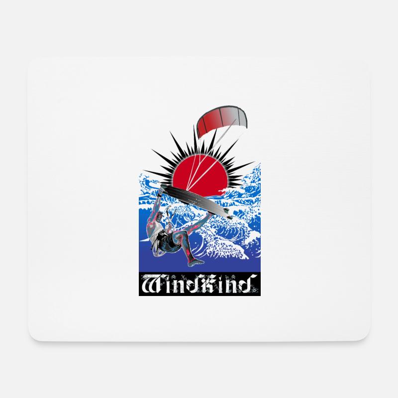 WINDKIND Große Welle - Mousepad (Querformat) - Weiß
