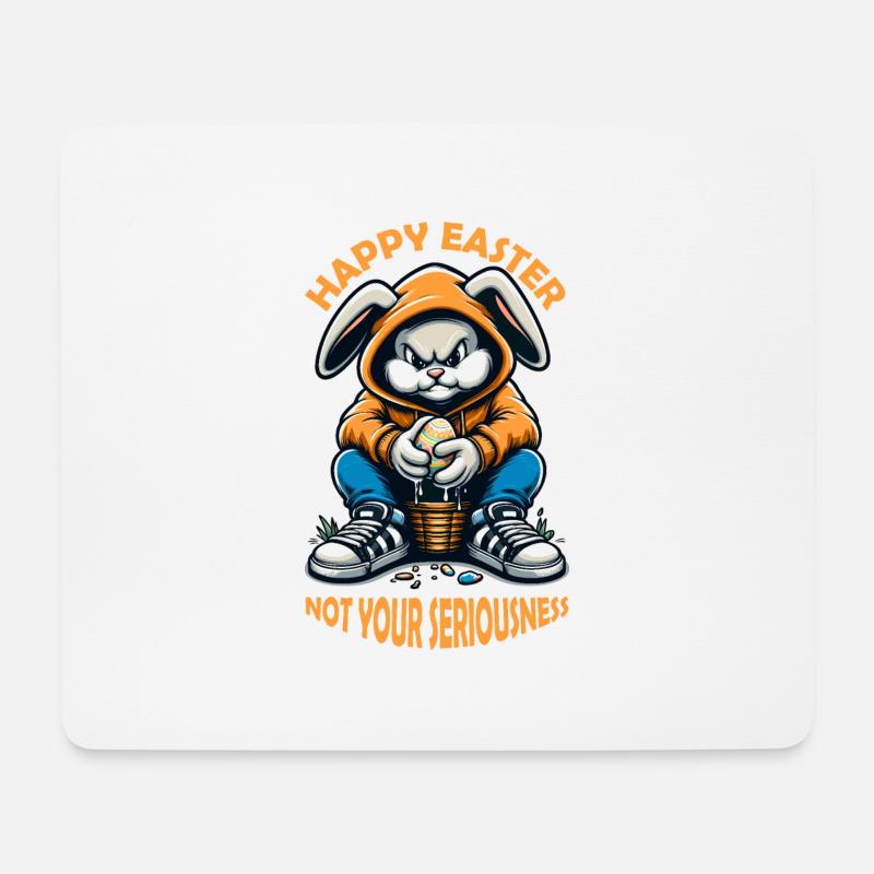 Happy Easter not your seriousness - Mousepad (Querformat) - Weiß