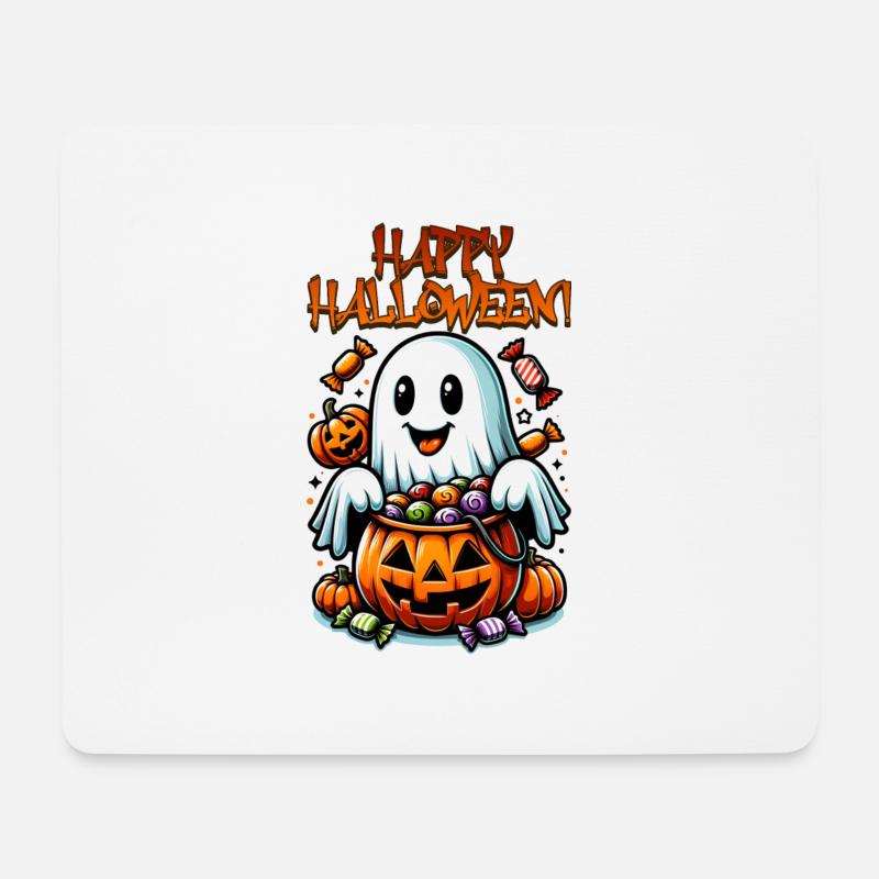 Halloween Geist - Mousepad (Querformat) - Weiß