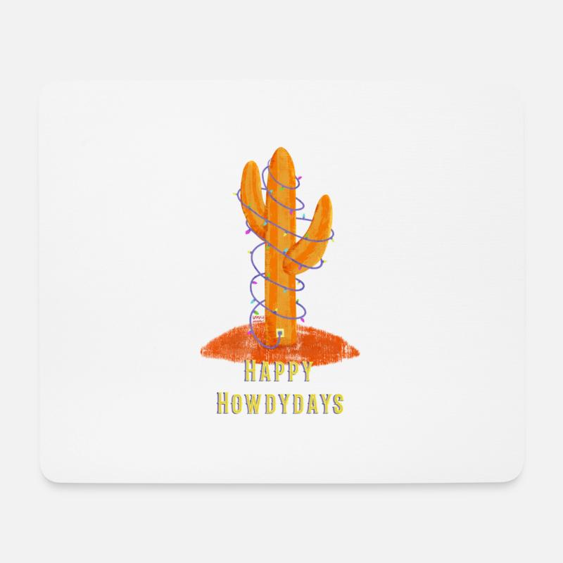 Happy Holidays Cactus - Mousepad (Querformat) - Weiß