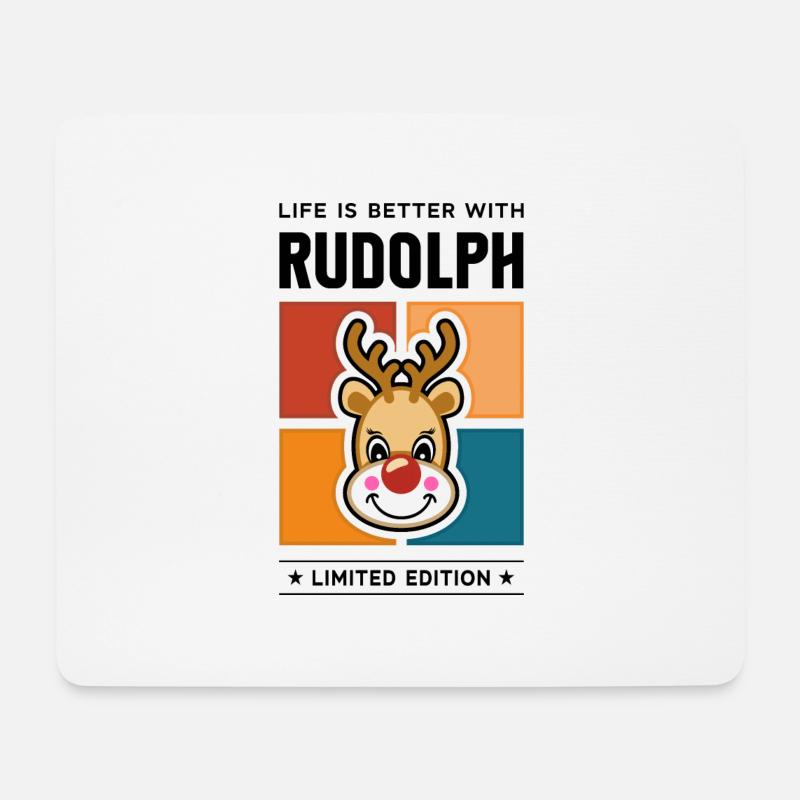 Rudolph - Mousepad (Querformat) - Weiß