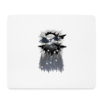 mystisch Natur Wald Krähen Krähe Halloween Vögel - Mousepad (Querformat) - Weiß - Vorne