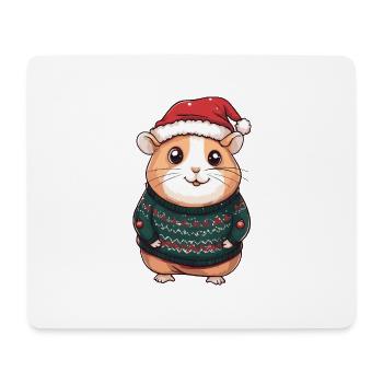 Hamster Weihnachten Comic - Mousepad (Querformat) - Weiß - Vorne