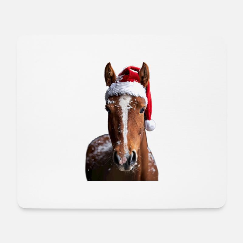Cheval - Tapis de souris (format paysage) - blanc