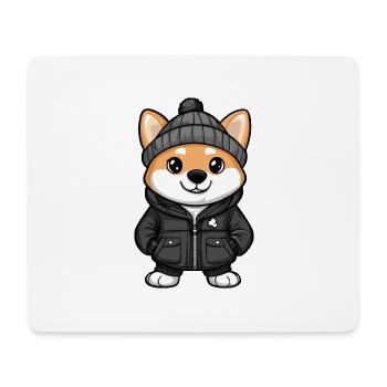 Shiba Inu Dog Winter - Mouse Pad (horizontal) - white - Front