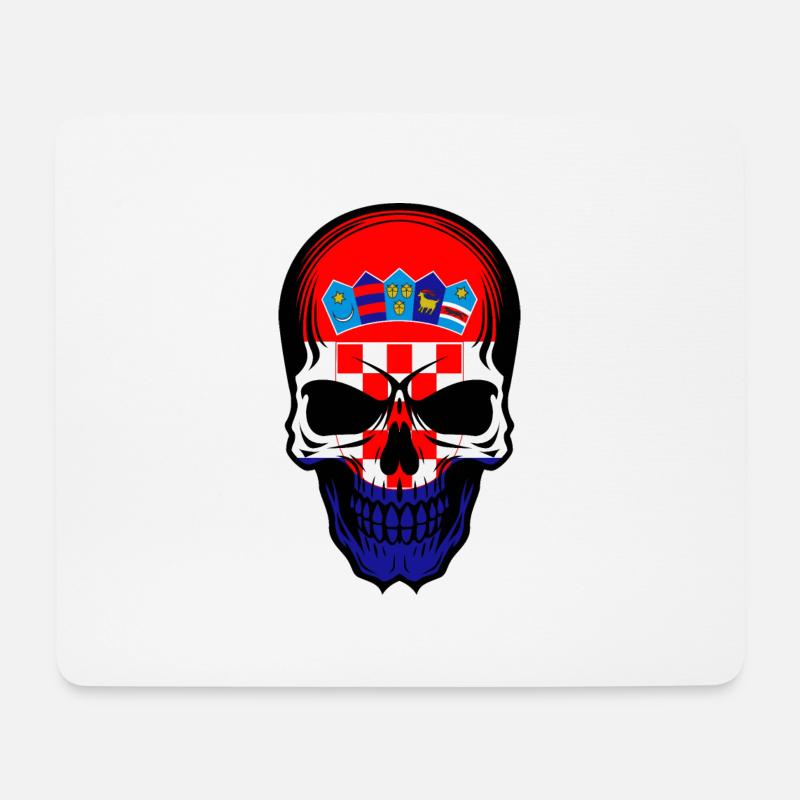 Croatia Skull Flag Croatian Flag - Mouse Pad (horizontal) - white