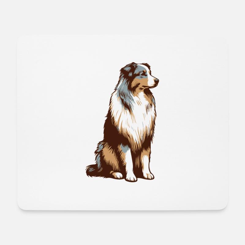 Australian Shepherd - Mousepad (Querformat) - Weiß