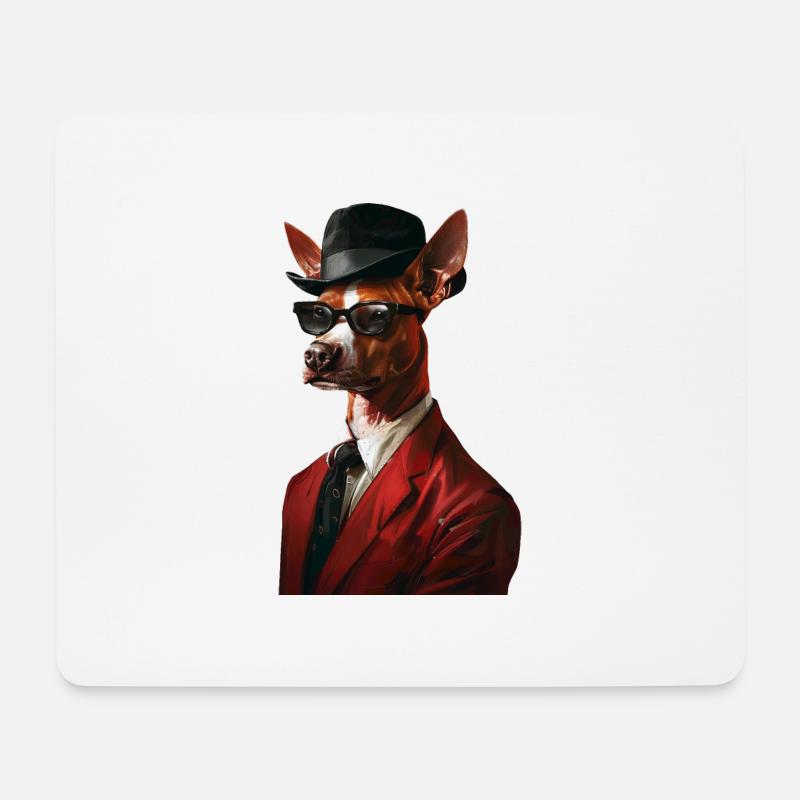 Basenji - Mousepad (Querformat) - Weiß