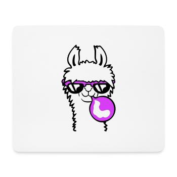 Lama chewing-gum bulle bulle alpaga soufflant - Tapis de souris (format paysage) - blanc - Devant