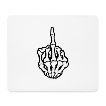 Skull Mittelfinger - Mousepad (Querformat) - Weiß - Vorne