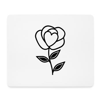 Fleur rose - Tapis de souris (format paysage) - blanc - Devant