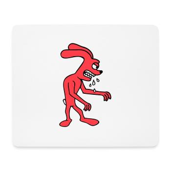 Bunny Monster Evil Ravenous Halloween Drool Spit - Mouse Pad (horizontal) - white - Front