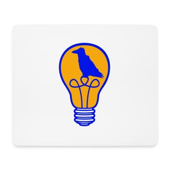 Oiseau assis dans l’ampoule lampe corbeau perroquet corbeau - Tapis de souris (format paysage) - blanc - Devant