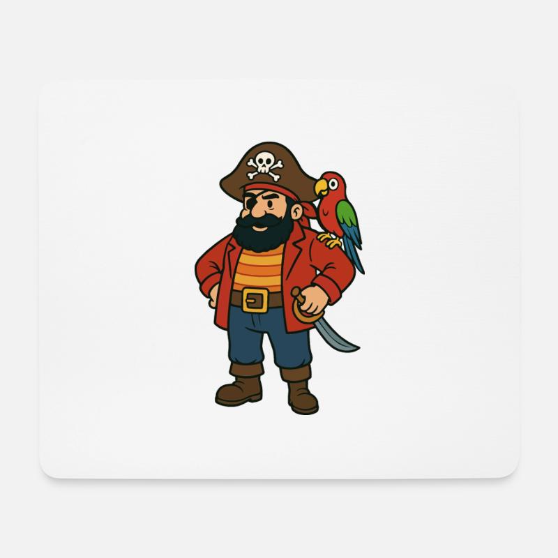 pirat comic - Mousepad (Querformat) - Weiß