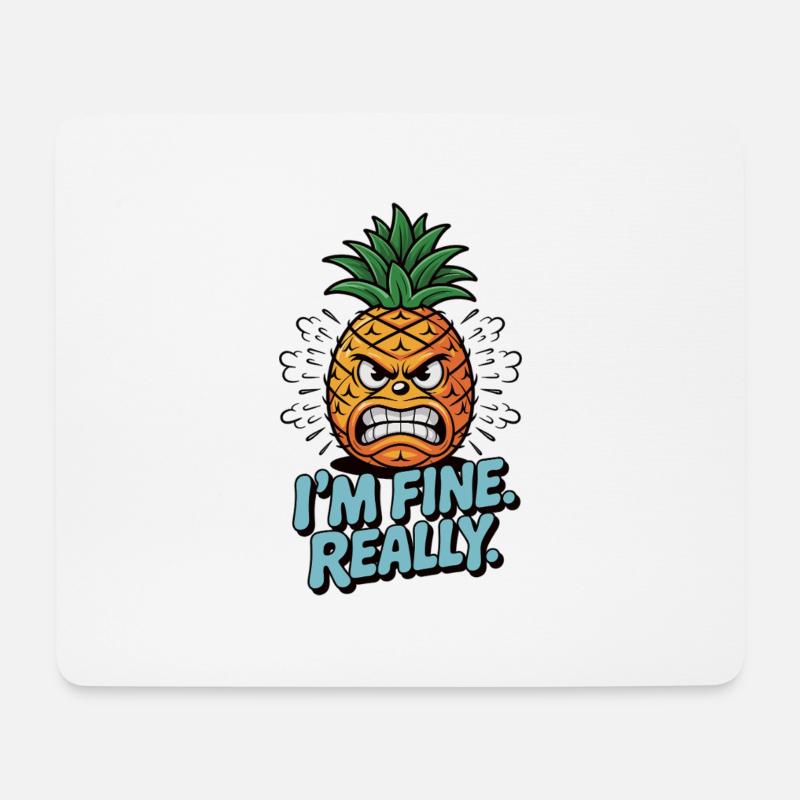 Sarkasmus mit Ananas - Ich bin okay. Echt jetzt! - Mousepad (Querformat) - Weiß