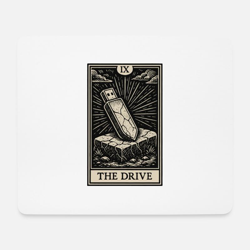 Das Laufwerk – Datahoarder USB Tarotkarte - Mousepad (Querformat) - Weiß