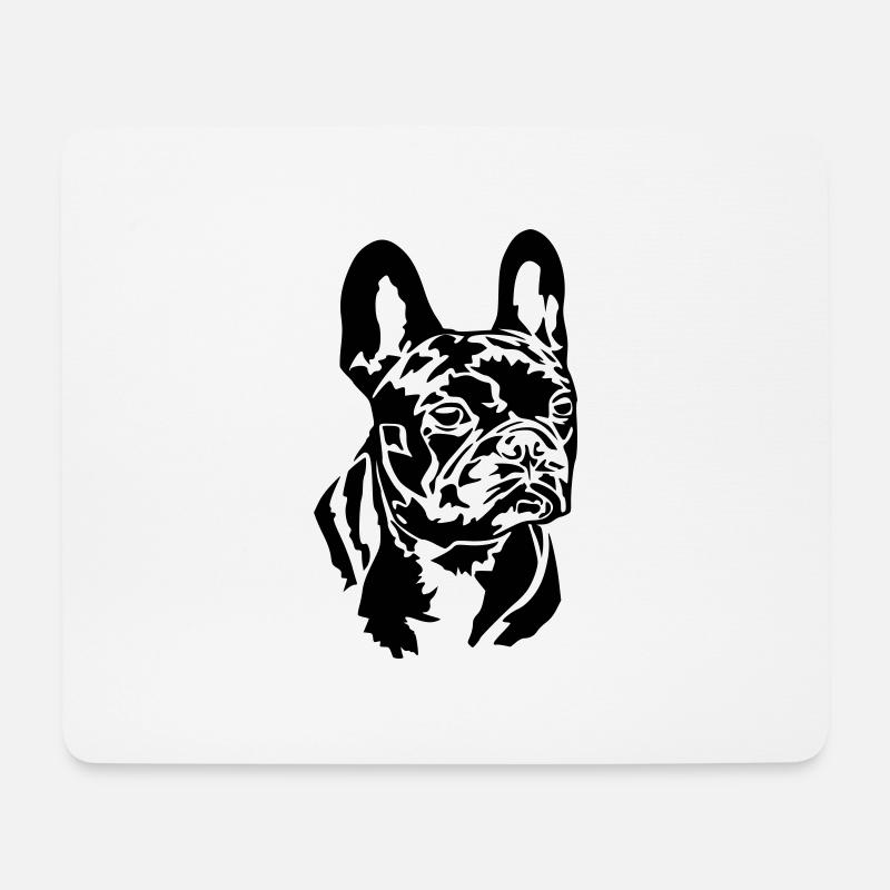French Bulldog - Mousepad (Querformat) - Weiß