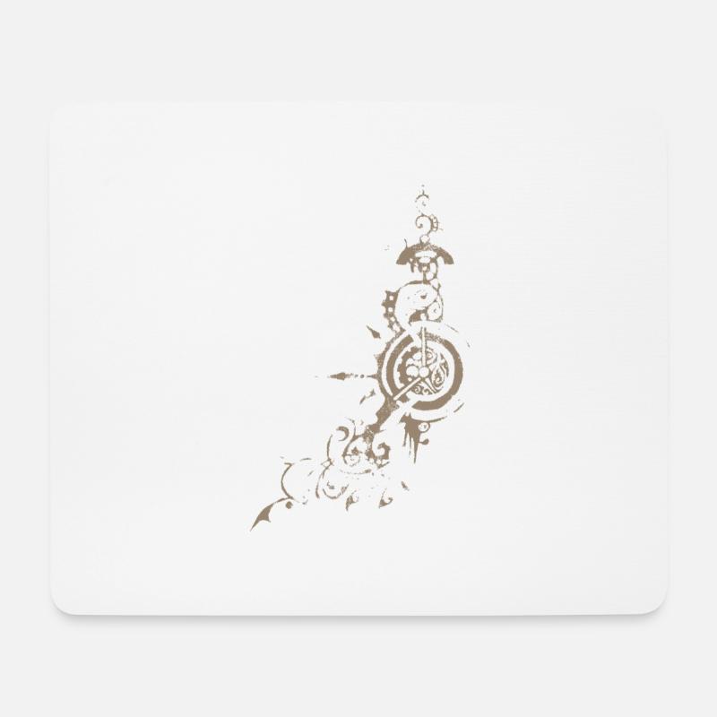 SteamPUNK Zahnrad Design - Mousepad (Querformat) - Weiß