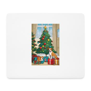 Funny Dog Christmas Christmas Tree Gift - Mouse Pad (horizontal) - white - Front