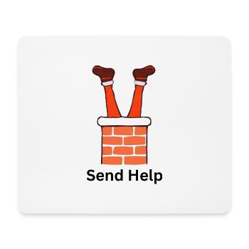 Santa im Schornstein – Lustiges Xmas Design - Mousepad (Querformat) - Weiß - Vorne