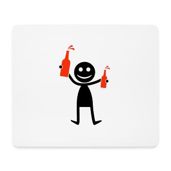 Silhouette de fête de la bière - Tapis de souris (format paysage) - blanc - Devant