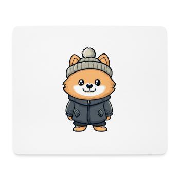 Pomeranian Dog Winter Pomeranian - Mouse Pad (horizontal) - white - Front