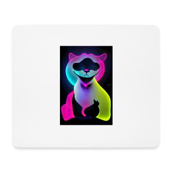 Le chat - Tapis de souris (format paysage) - blanc - Devant